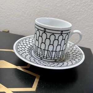 Hermes H Deco Tasse Cafe Cup & Saucer Set of 2